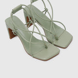 Heidi Strappy Heels (Dark Sea Green)