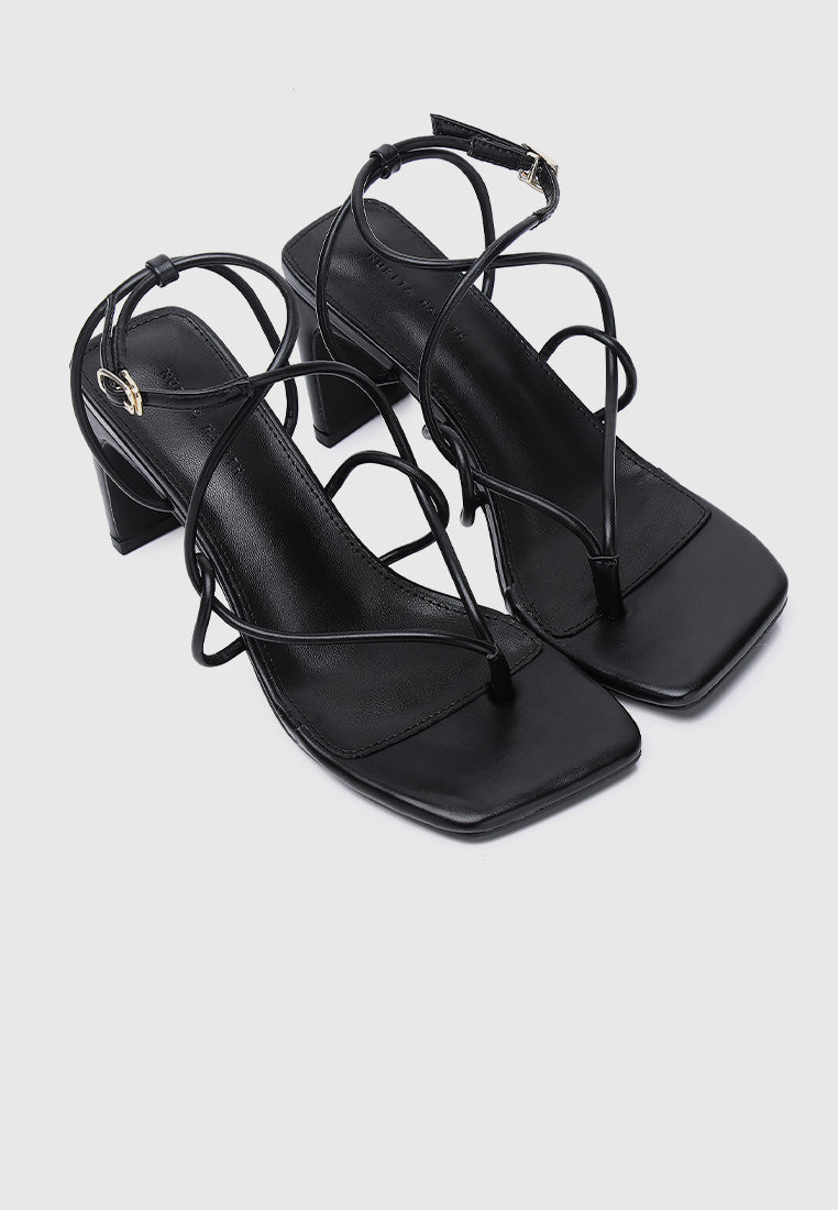 Hania Strappy Heels (Black)