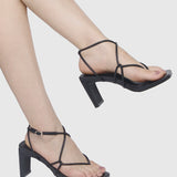 Hania Strappy Heels (Black)