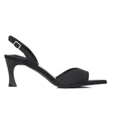 Herlina Pointed Toe Slingback Heels (Black)