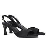 Herlina Pointed Toe Slingback Heels (Black)