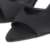 Herlina Pointed Toe Slingback Heels (Black)