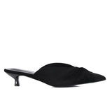 Hanara Pleated Slip-On Mules (Black)