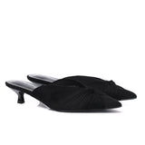 Hanara Pleated Slip-On Mules (Black)