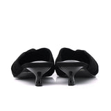 Hanara Pleated Slip-On Mules (Black)