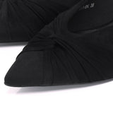 Hanara Pleated Slip-On Mules (Black)