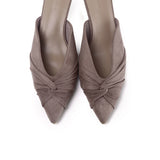 Hanara Pleated Slip-On Mules (Nude)