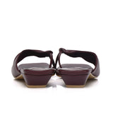 Hilya Pleated Square Toe Heels (Burgundy)