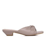 Hilya Pleated Square Toe Heels (Nude)