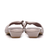 Hilya Pleated Square Toe Heels (Nude)