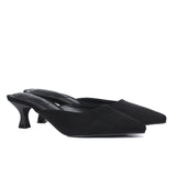 Hana Suede Pumps Heels (Black)