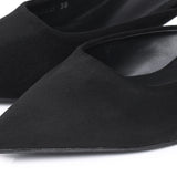 Hana Suede Pumps Heels (Black)