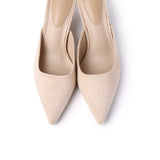 Hana Suede Pumps Heels (Nude)