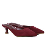 Hana Suede Pumps Heels (Maroon)