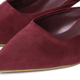 Hana Suede Pumps Heels (Maroon)