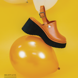 Be Happy Platform Clogs (Orange Red)