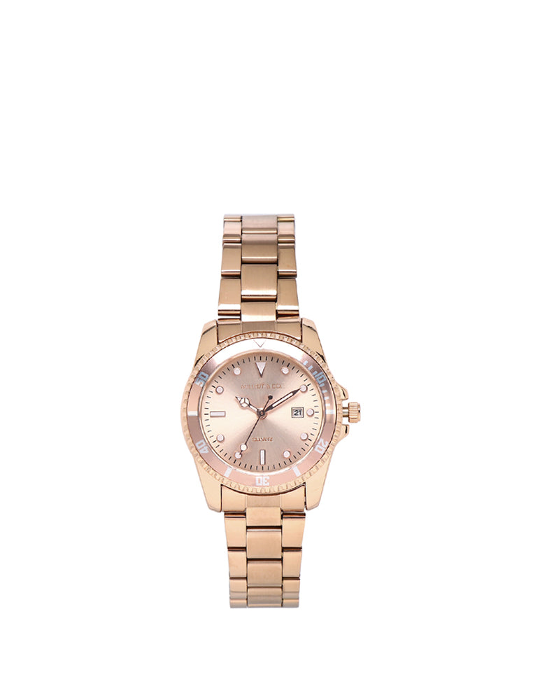 Victoria Rose Gold Stainless Steel Strap Watch V2 (Salmon