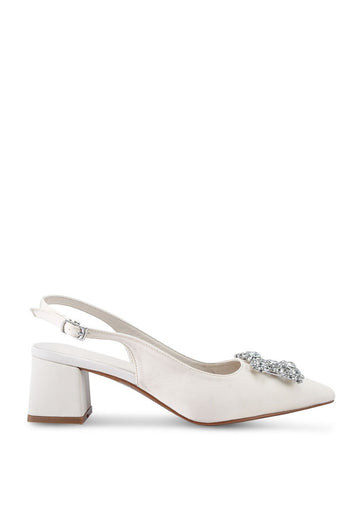 Doretta Pointed Toe Heels (White)
