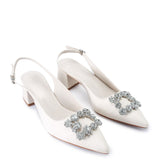 Doretta Pointed Toe Heels (White)