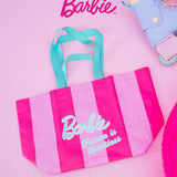 Barbie Good Day With Barbie  Tote Bag 2 in 1 Set (Pink / Beige)