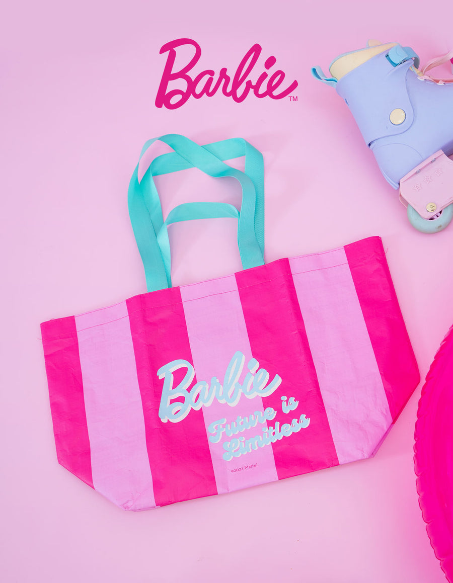 Barbie Good Day With Barbie  Tote Bag 2 in 1 Set (Pink / Beige)