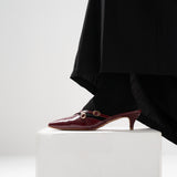 Asly Slip On Pumps Heels (Maroon)