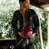 Hana Blossom Bucket Bag (Maroon)