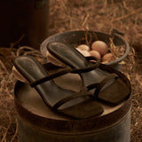 Sherry Strappy Oval Heels (Dark Olive Green)