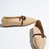 Aileen Patent Flats & Ballerina (Khaki)