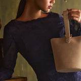 Nellie Petite Top Handle Bucket Bag (Khaki)