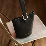 Nellie Petite Top Handle Bucket Bag (Black)