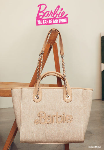 Barbie Dollfaced Structured Tote Bag (Brown)