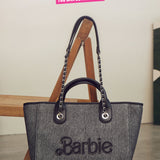 Barbie Dollfaced Structured Tote Bag (Black)