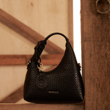 Sunova Woven Mini Top Handle Bag (Black)