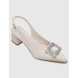 Doretta Pointed Toe Heels (White)