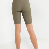 Amber Women Biker Shorts (Dark Olive Green)