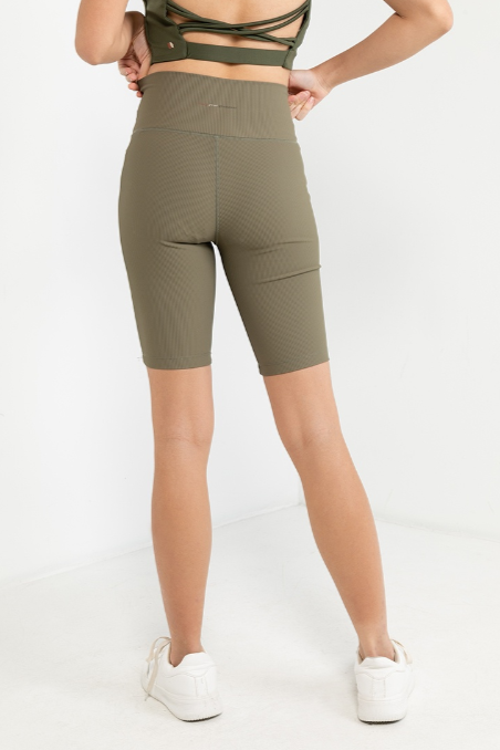 Amber Women Biker Shorts (Dark Olive Green)