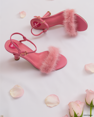 Barbie Bombshell Open Toe Heels in Fluorescent Pink