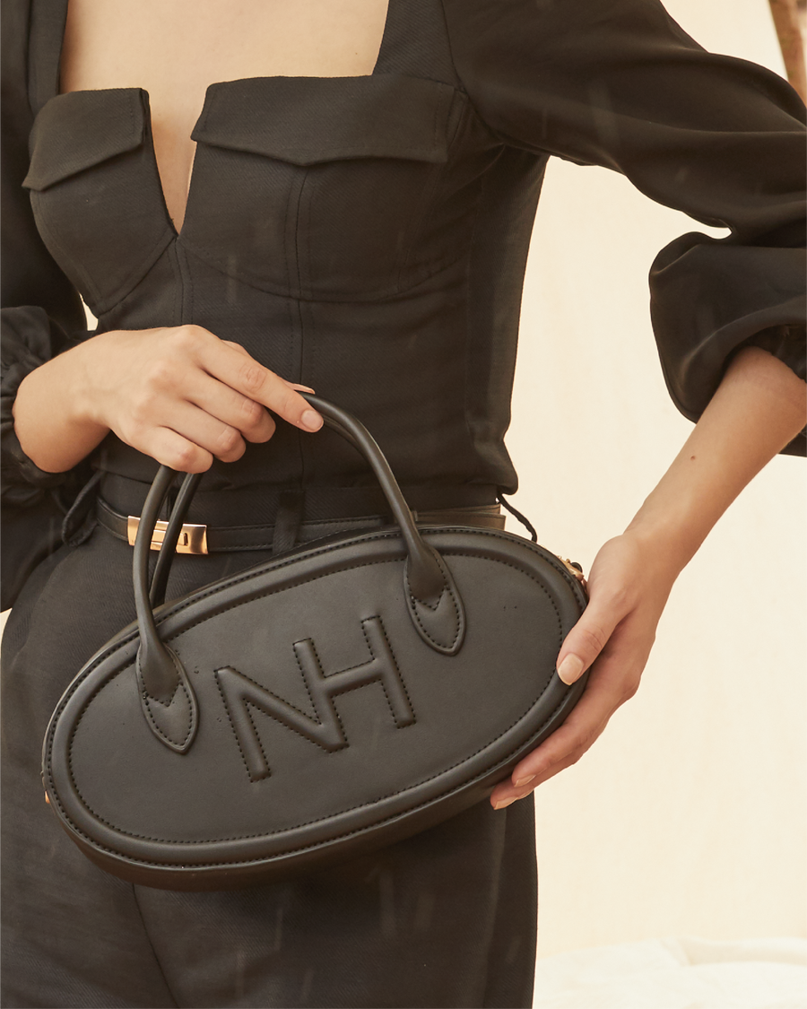 Nurita Harith Nyeki Oval Top Handles Bag (Black)
