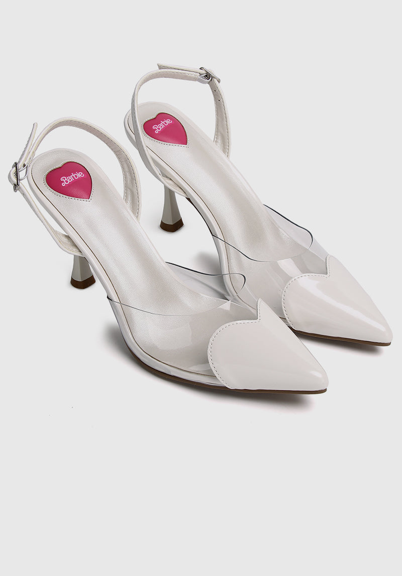 Barbie Runway Role Model Pointed Toe Heels in White