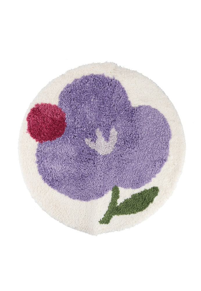 Blooming Flower Print Rug (Purple)