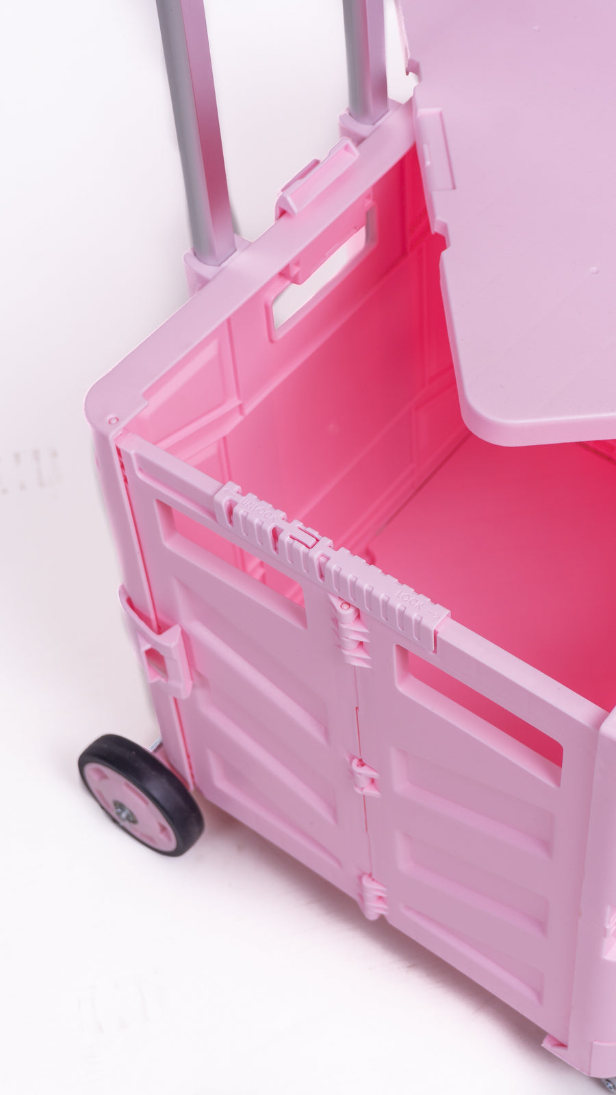 Sven Portable Folding Trolley Shopping Cart 75L (Pink)