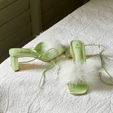 Disney Tinkerbell Keep On Flyin' Open Toe Heels (Light Green)