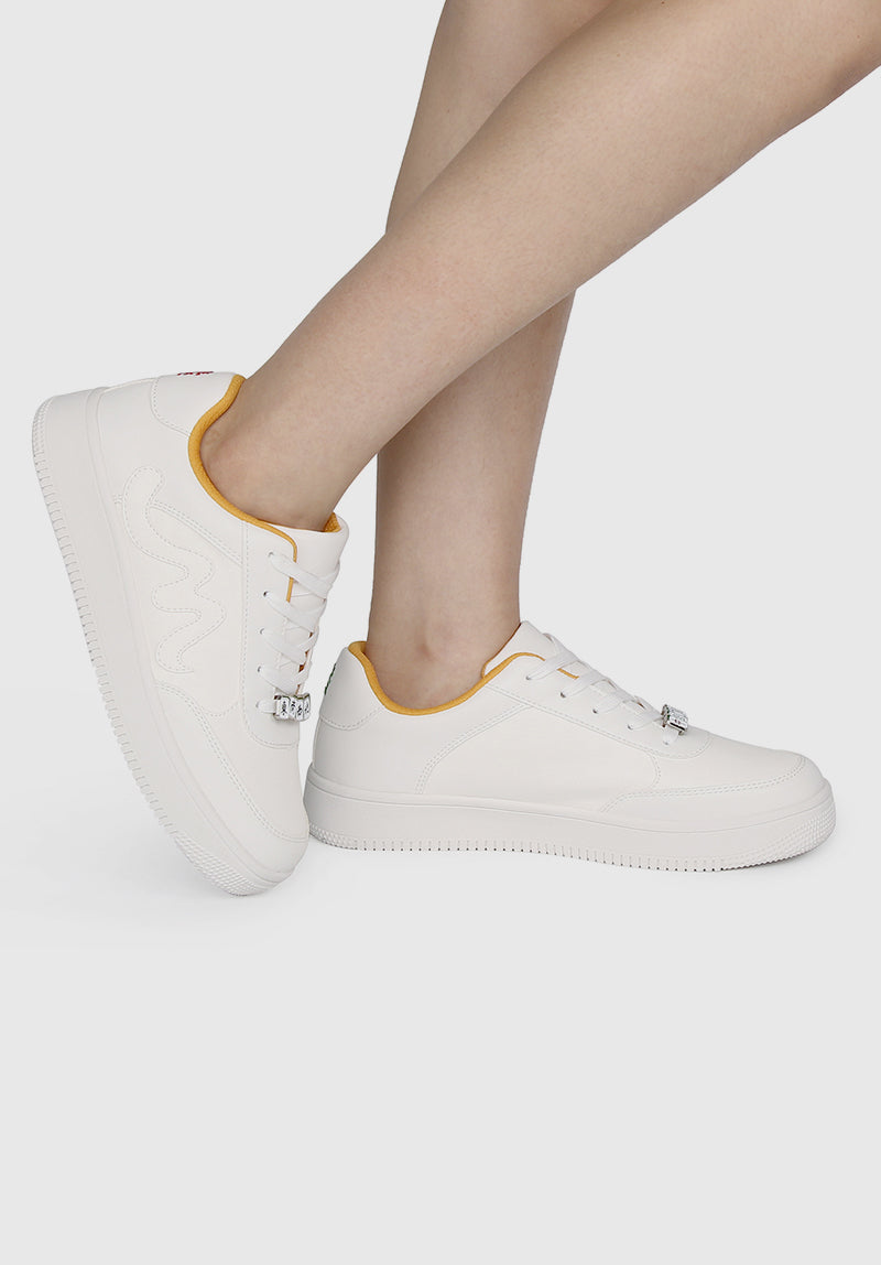 Milliot Club MAH JONGG Rounded Toe Sneakers Women (White)