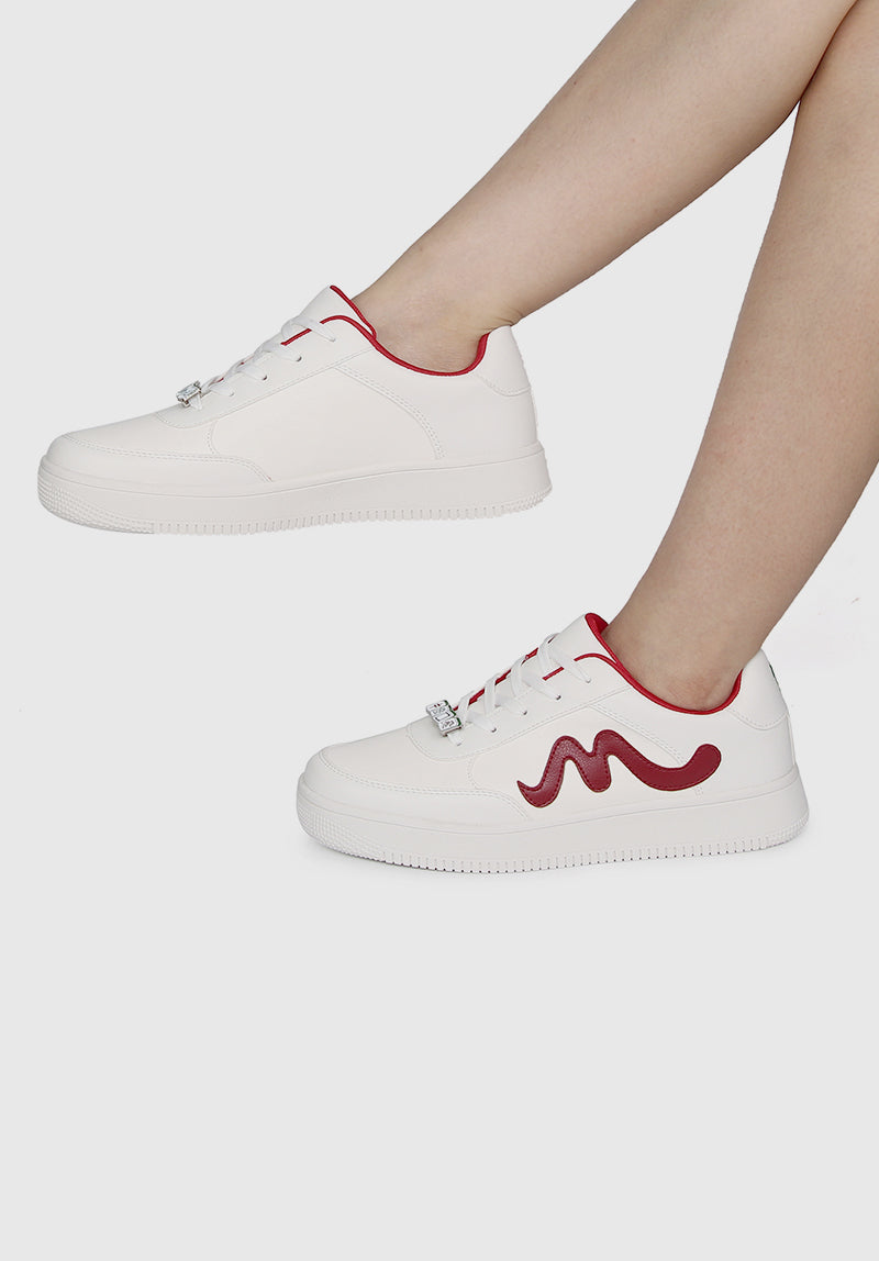 Milliot Club MAH JONGG Rounded Toe Sneakers Women (Red)