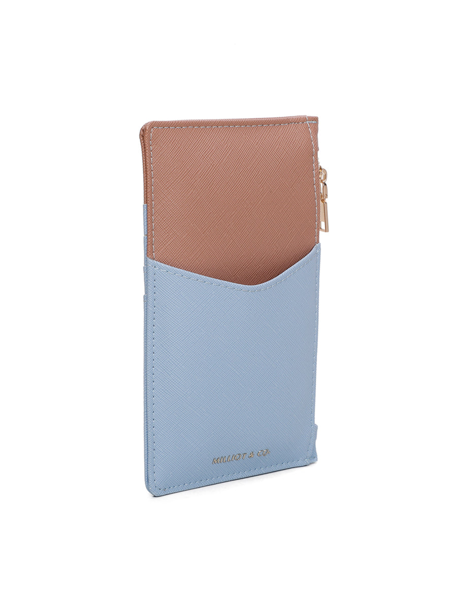 Paisley Zip Card Holder (Light Blue)