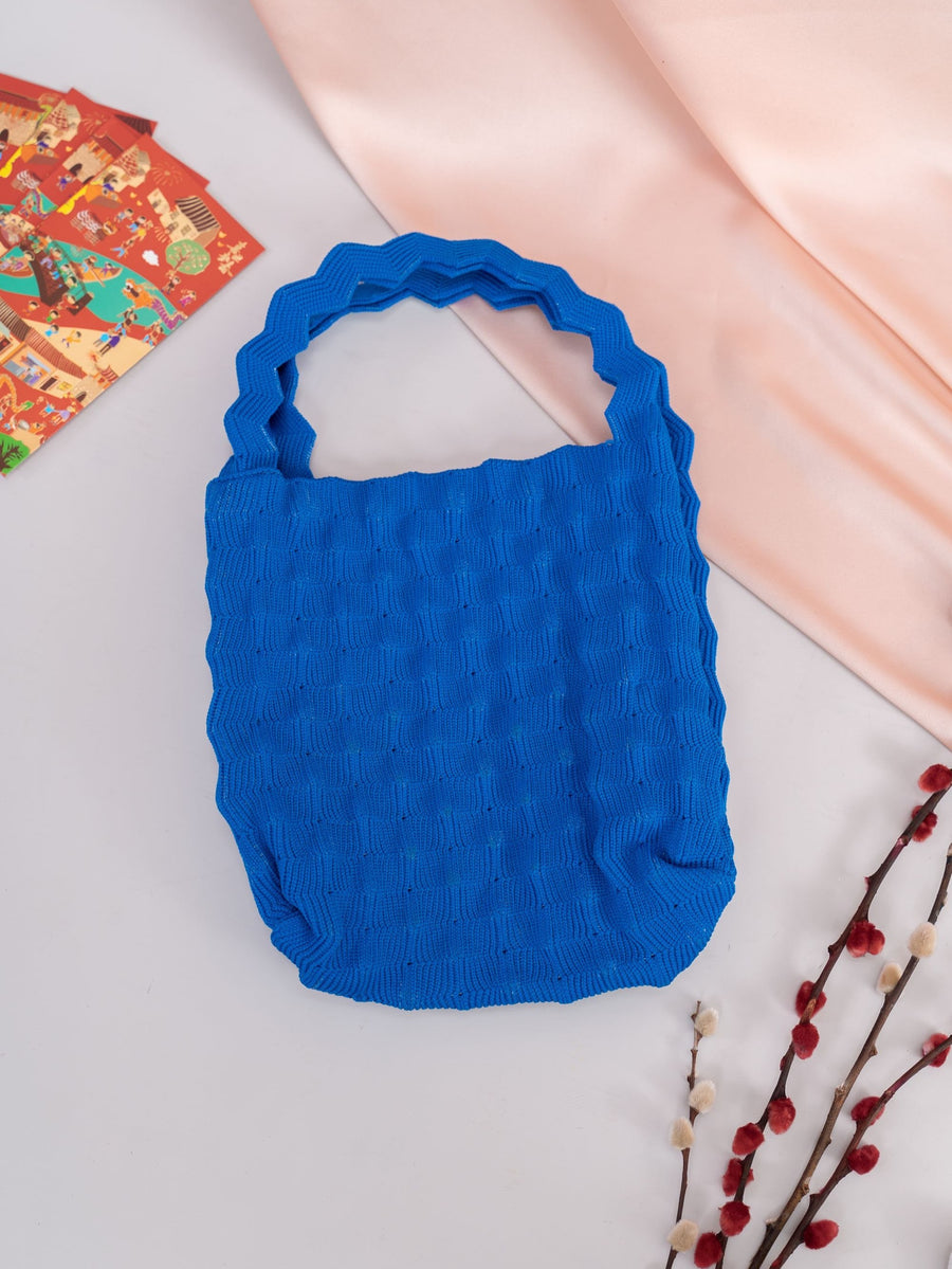Amory Pleating Small Tote (Royal Blue)