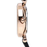 Endora Rose Gold Leather Strap Watch Metal Analog (Black)