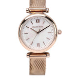 Endora Rose Gold Mesh Strap Watch (Salmon)
