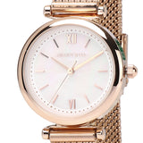 Endora Rose Gold Mesh Strap Watch (Salmon)